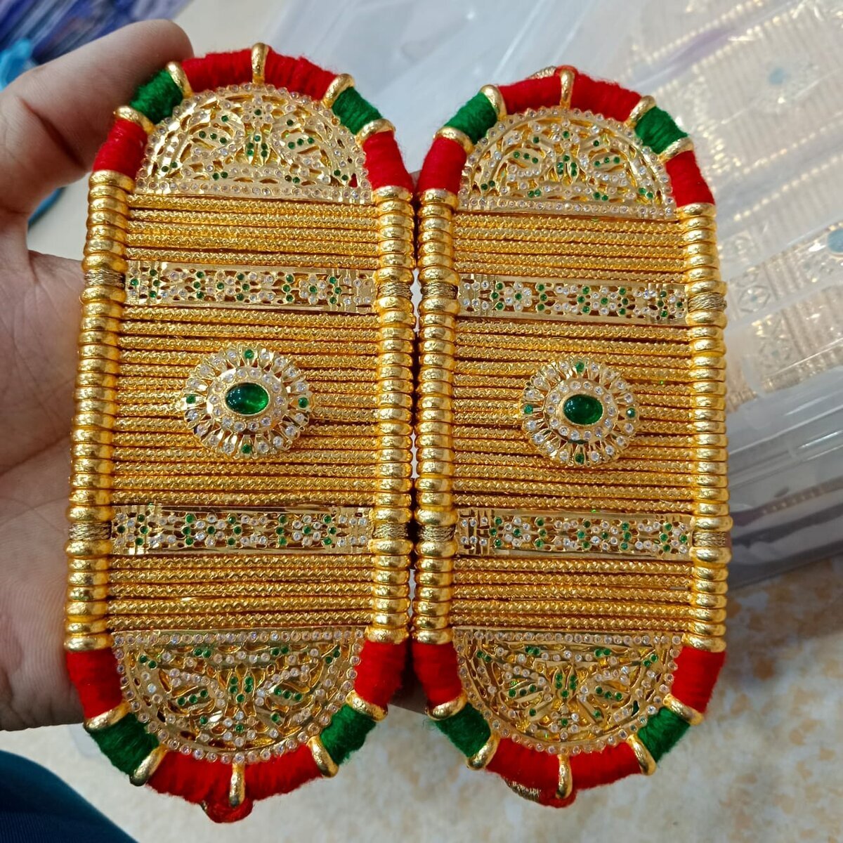 Gold AD Stone Brass High Quility Traditional Bajuband