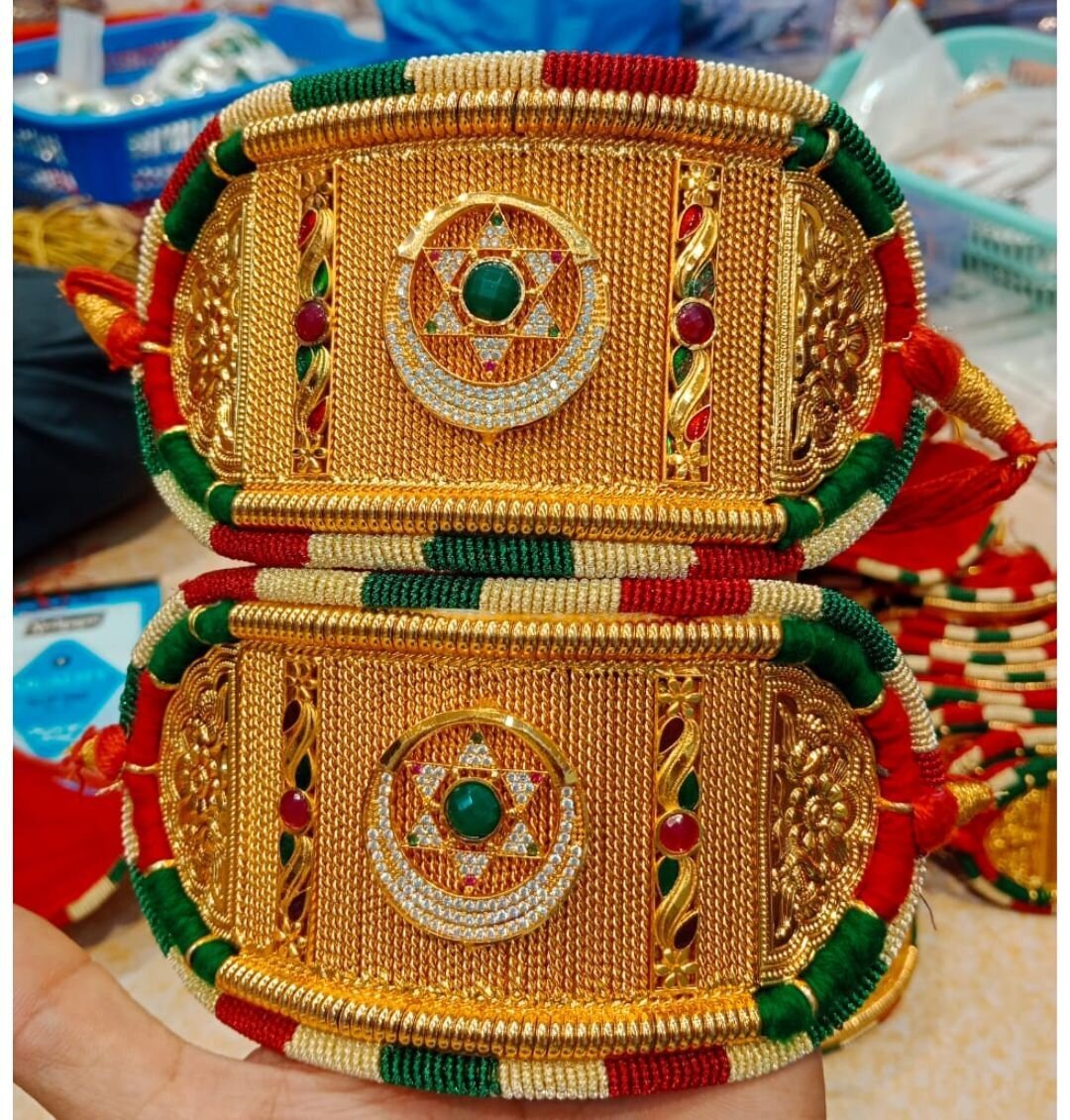 High Gold Plated Traditional Bajuband Without Loom